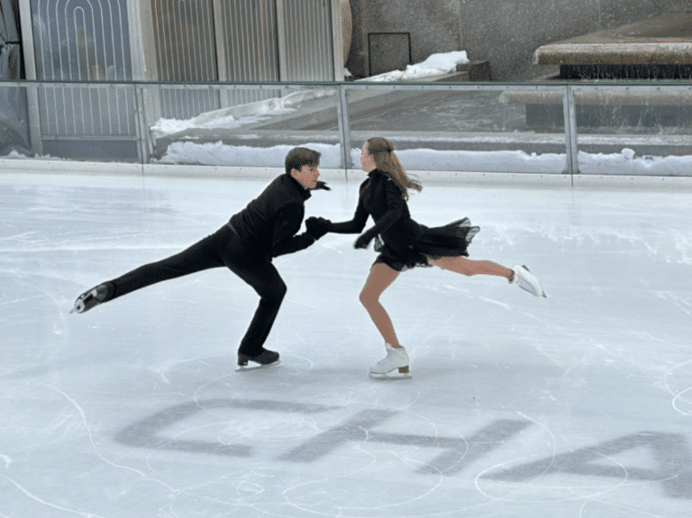 Novice ice dance champions shine at Rockefeller Center amid Winter Olympics